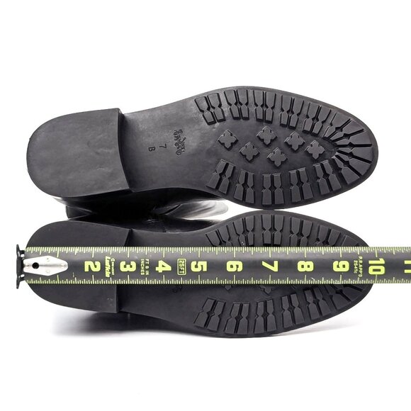 Coach Women Essex Black Leather Riding Equestrian Zip Knee Boots sz 7 - Picture 5 of 8